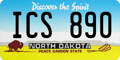 ND license plate ICS890