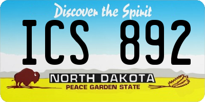 ND license plate ICS892