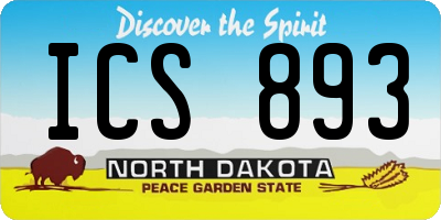 ND license plate ICS893