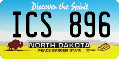 ND license plate ICS896