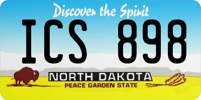 ND license plate ICS898