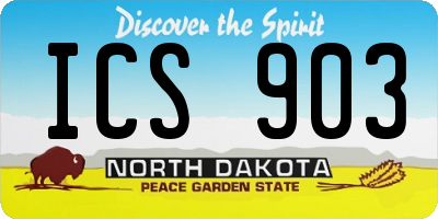 ND license plate ICS903