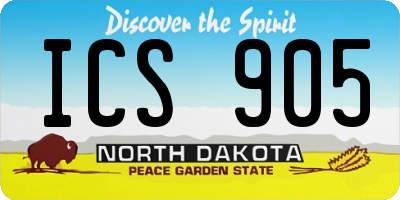 ND license plate ICS905