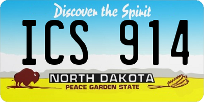 ND license plate ICS914