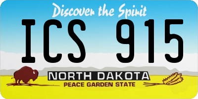 ND license plate ICS915