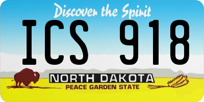 ND license plate ICS918