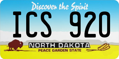 ND license plate ICS920