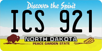 ND license plate ICS921