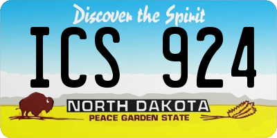ND license plate ICS924