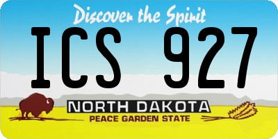 ND license plate ICS927