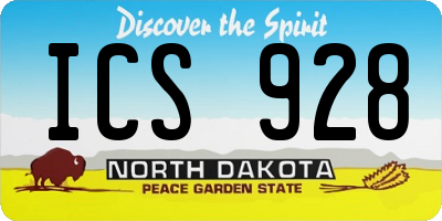ND license plate ICS928