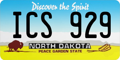 ND license plate ICS929