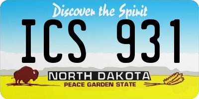 ND license plate ICS931