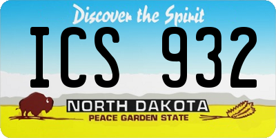 ND license plate ICS932