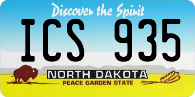 ND license plate ICS935