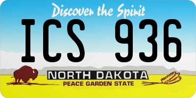 ND license plate ICS936
