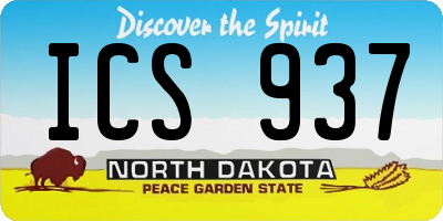 ND license plate ICS937
