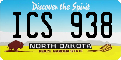 ND license plate ICS938
