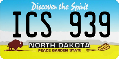 ND license plate ICS939