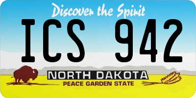ND license plate ICS942