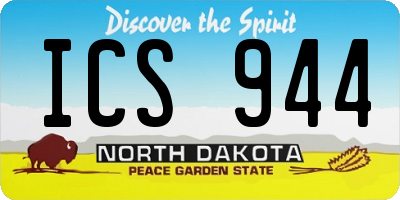 ND license plate ICS944