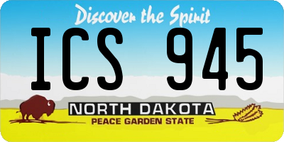 ND license plate ICS945