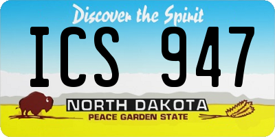 ND license plate ICS947