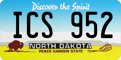 ND license plate ICS952