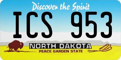 ND license plate ICS953