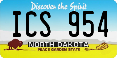 ND license plate ICS954