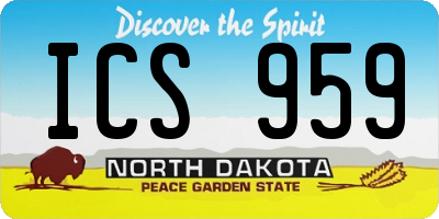 ND license plate ICS959