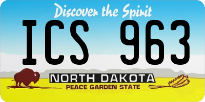 ND license plate ICS963