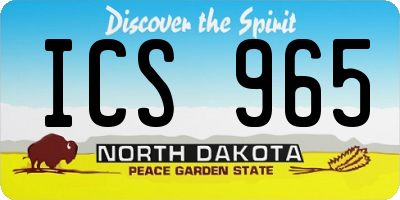 ND license plate ICS965