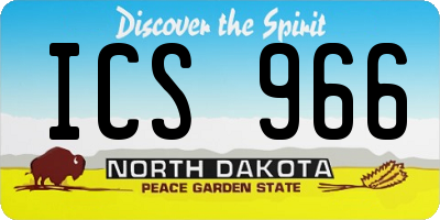 ND license plate ICS966