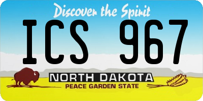 ND license plate ICS967