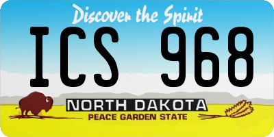 ND license plate ICS968
