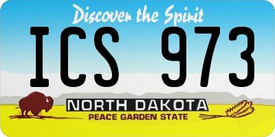 ND license plate ICS973