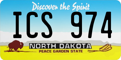 ND license plate ICS974