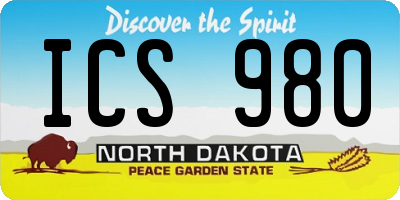 ND license plate ICS980
