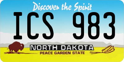 ND license plate ICS983