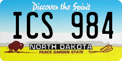 ND license plate ICS984