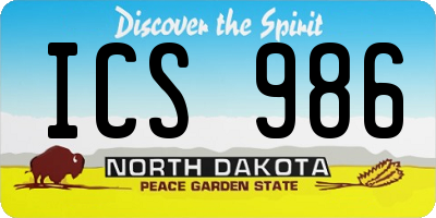 ND license plate ICS986