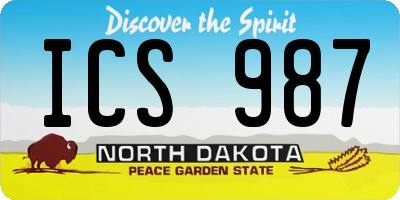 ND license plate ICS987