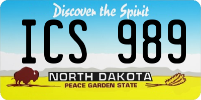 ND license plate ICS989