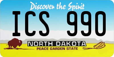 ND license plate ICS990