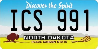 ND license plate ICS991