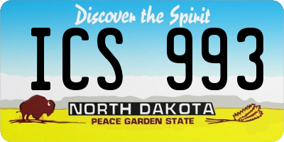 ND license plate ICS993