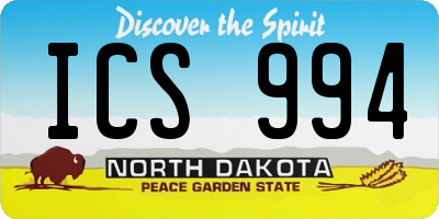 ND license plate ICS994