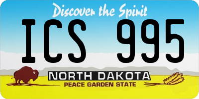 ND license plate ICS995