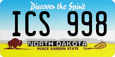 ND license plate ICS998